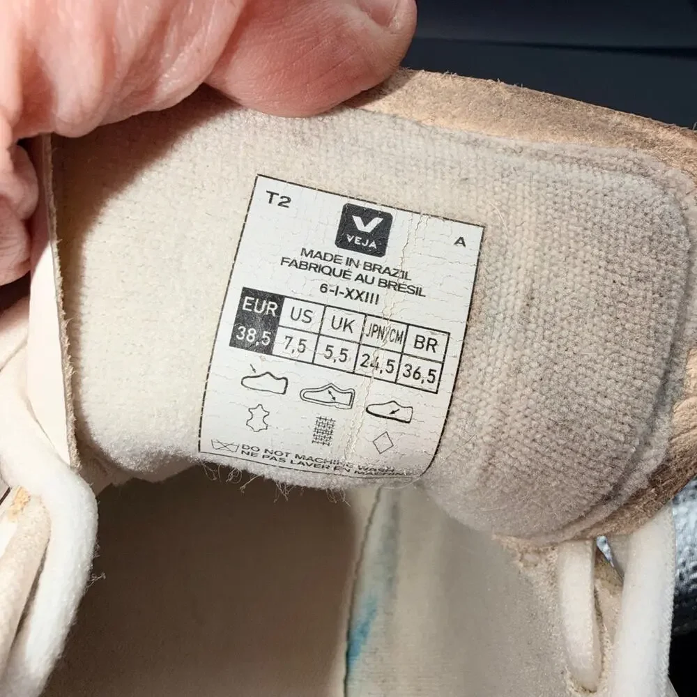 VEJA Campo White Sage Suede V Leather Sneakers Women’s US 7.5 EU 38.5